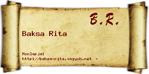 Baksa Rita névjegykártya